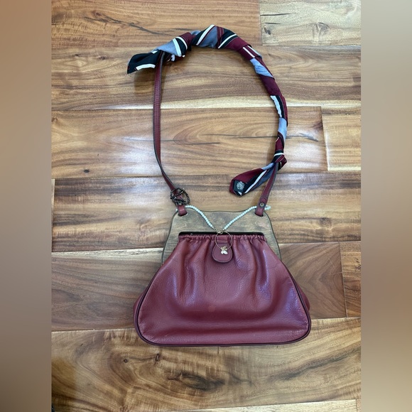 Vintage Oxblood Wooden Aigner Shoulder bag that has been Birkenfied - Picture 5 of 14